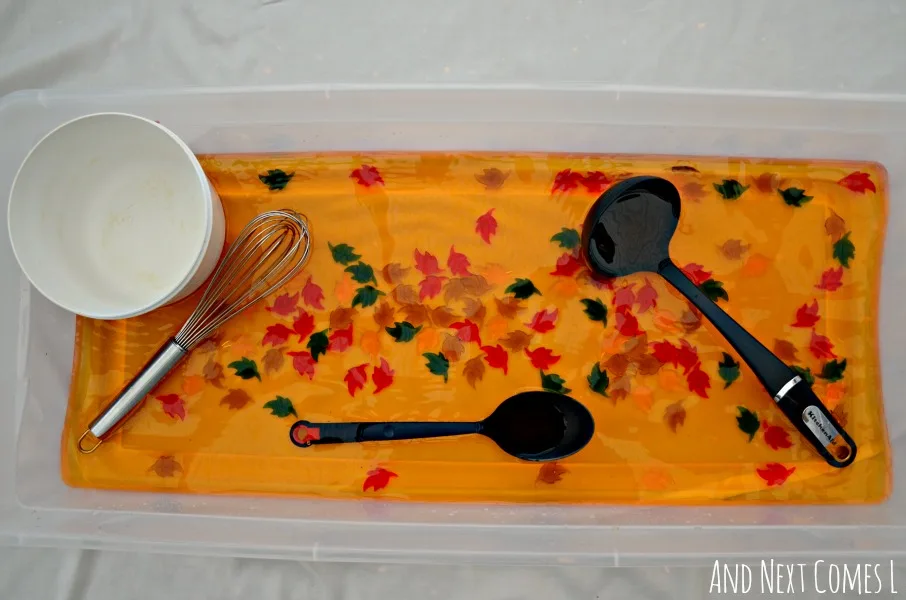 fall sensory bins for toddlers