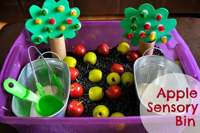 fall sensory bins for toddlers