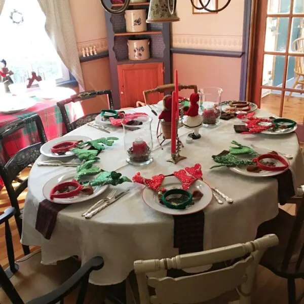 baby's first christmas dinner table