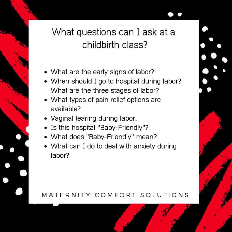 childbirth class questions graphic