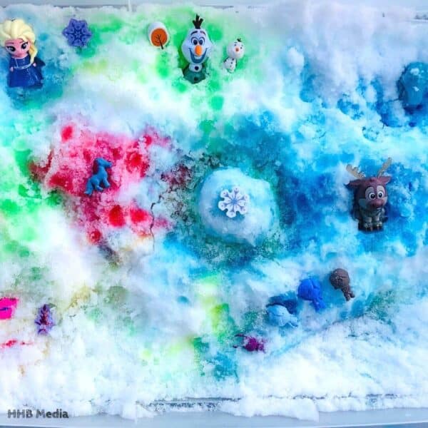 snow painting for toddlers