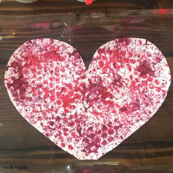 valentines bubble wrap stamping for toddlers