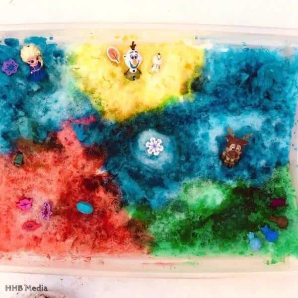 snow painting for toddlers