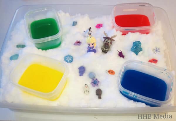 snow painting for toddlers