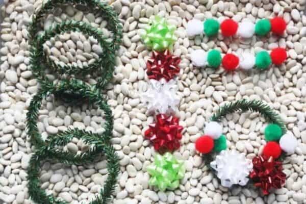 Christmas Wreath Sensory Bin