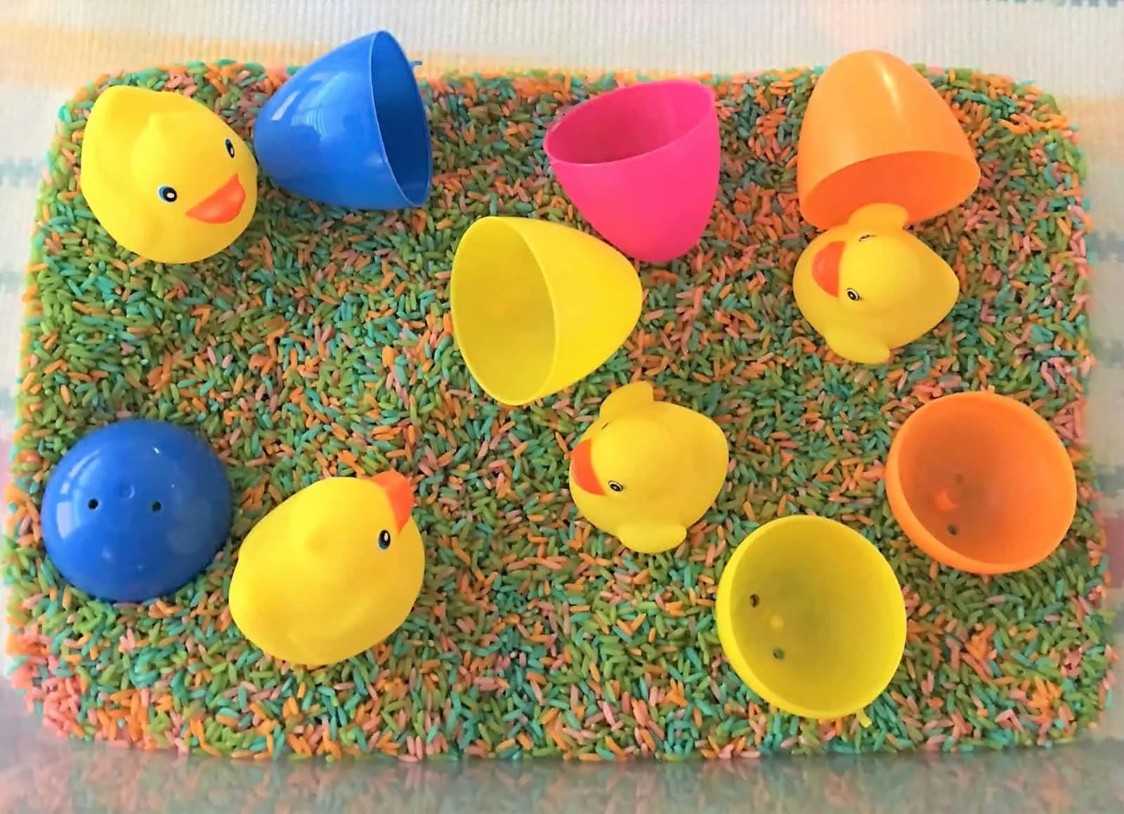 easter sensory bin