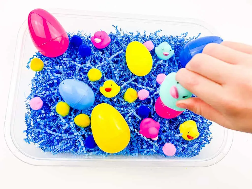 Easter Sensory Bin For Toddlers  [Color Matching ]