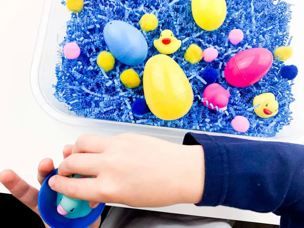 Easter Sensory Bin For Toddlers  [Color Matching ]