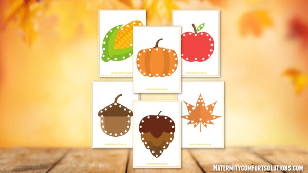 fall lacing cards for toddlers