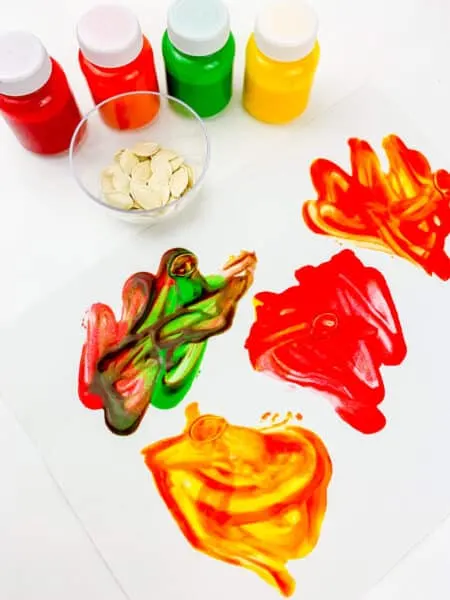 Pumpkin Seed Painting For Toddlers