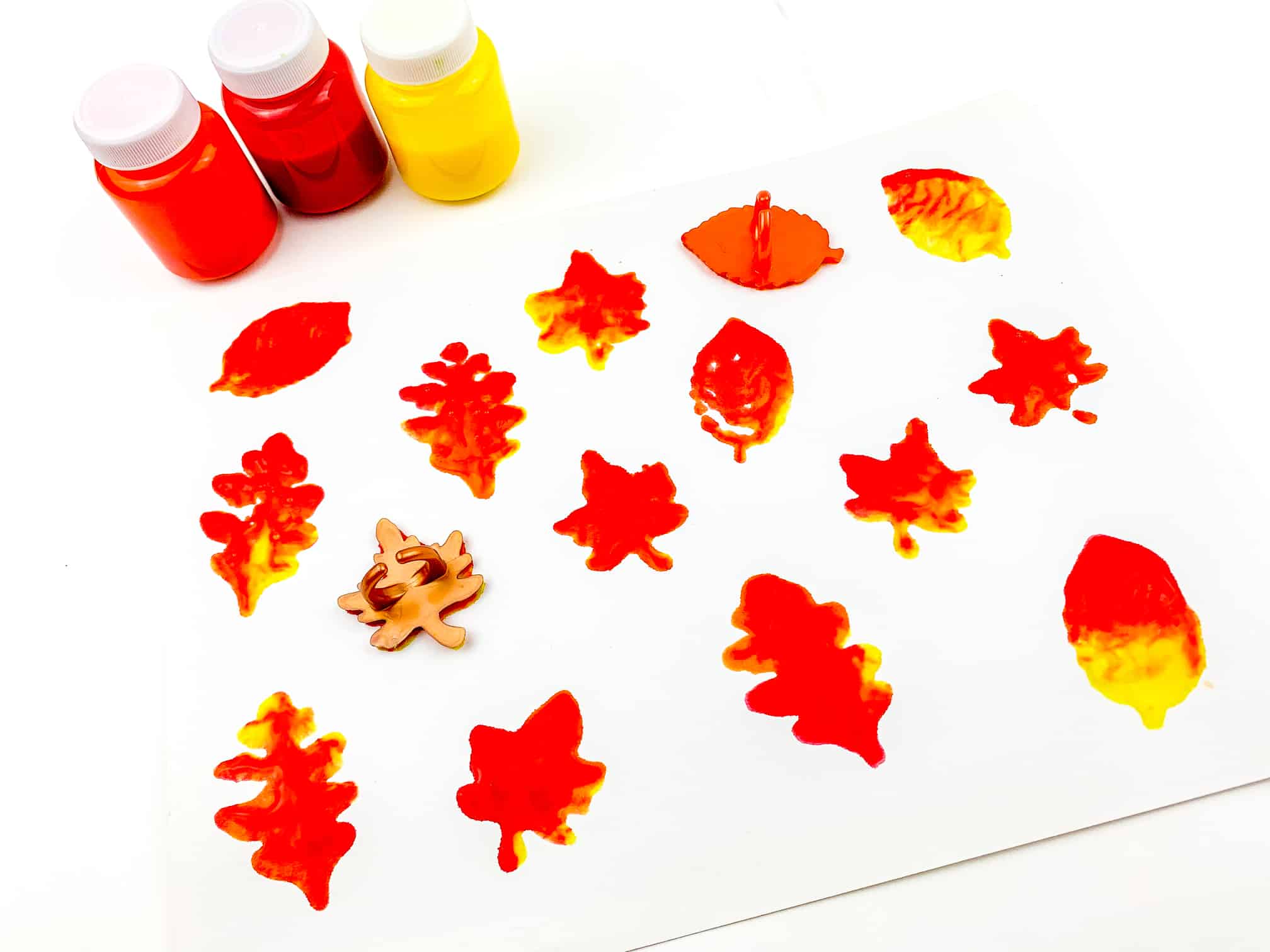 Fall Leaf Stamping For Toddlers
