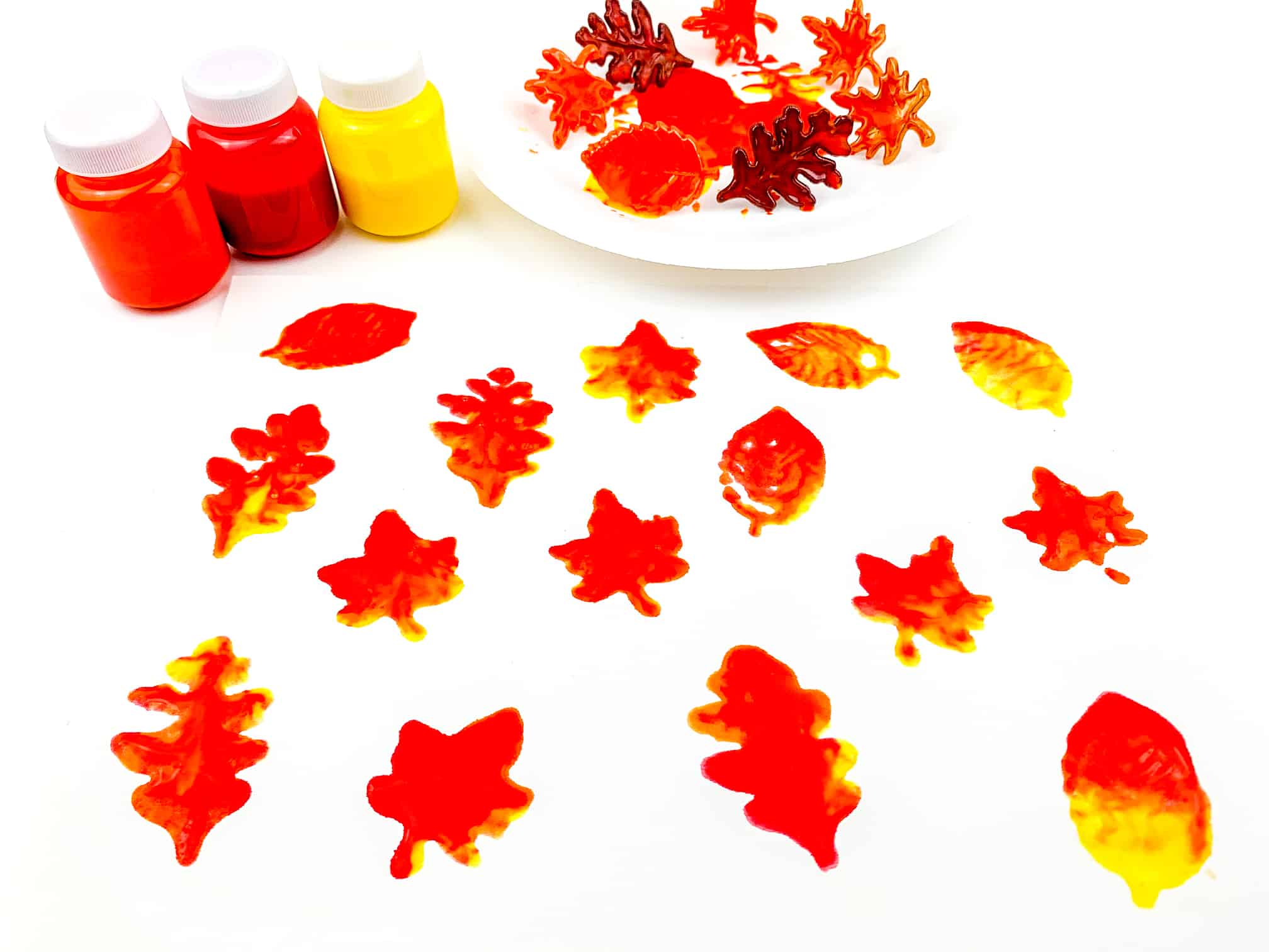fall leaf stamping for toddlers