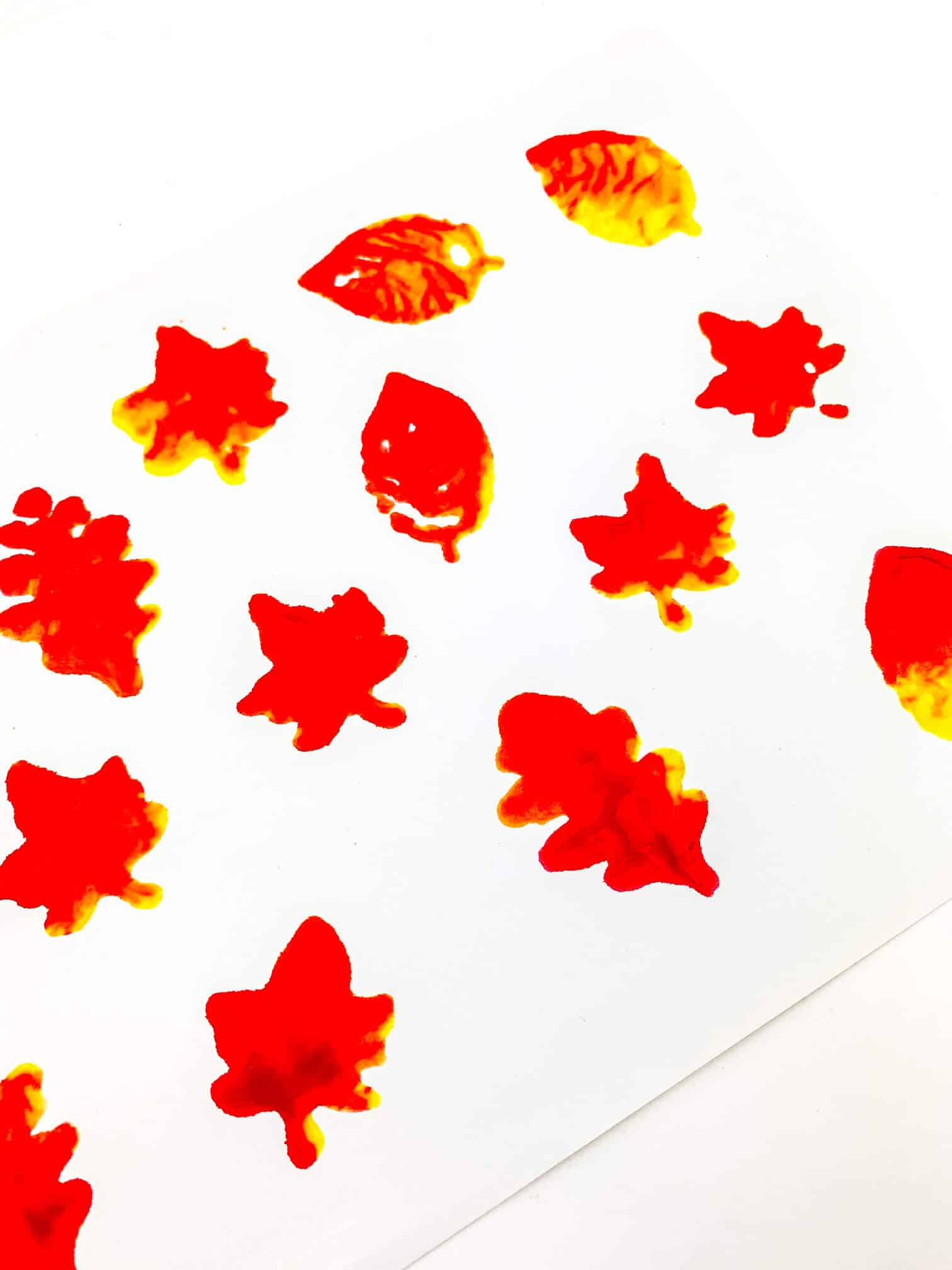 fall leaf stamping for toddlers