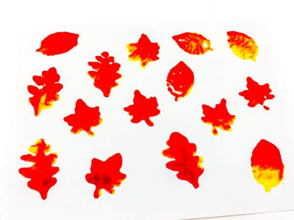 fall leaf stamping for toddlers