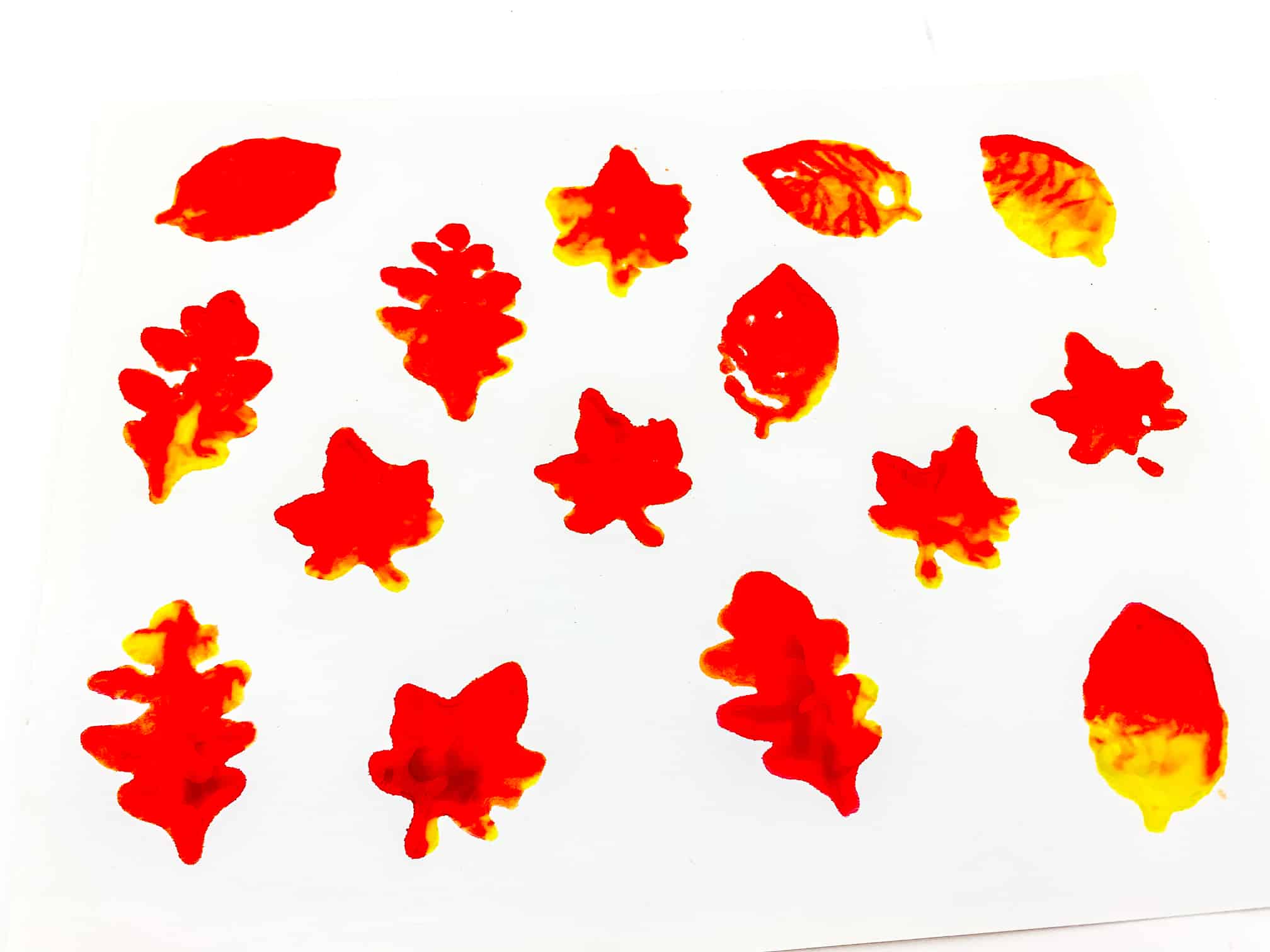 Fall leaf stamping for toddlers