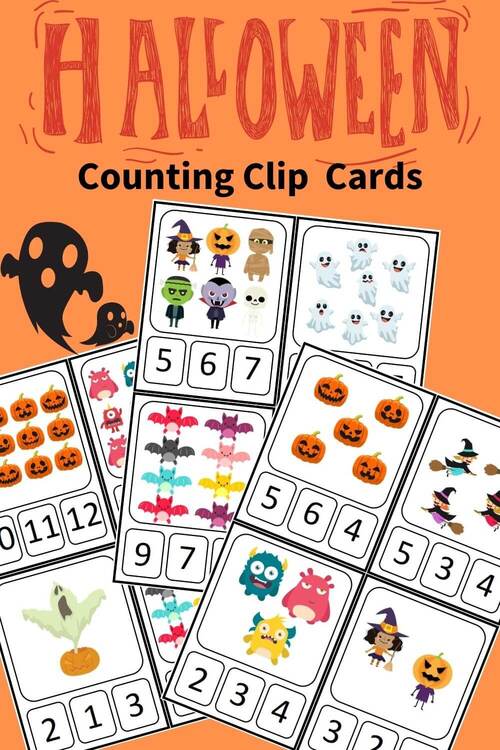 Halloween Toddler Activity: Counting Clipcards 1-20 Printable