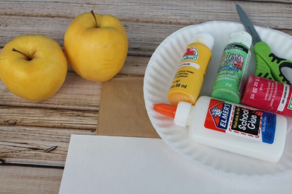 apple stamp painting for toddlers