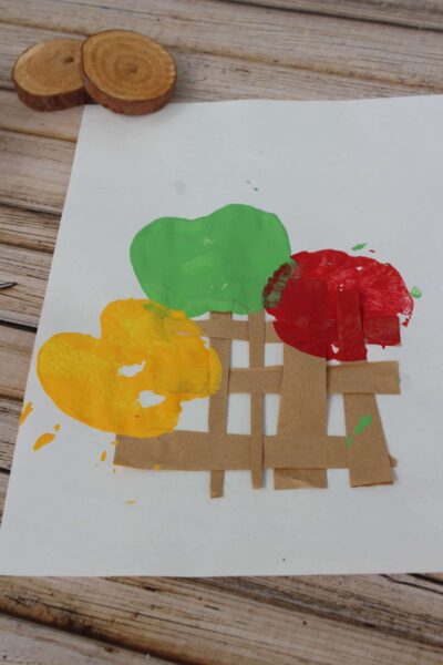 apple stamp painting for toddlers