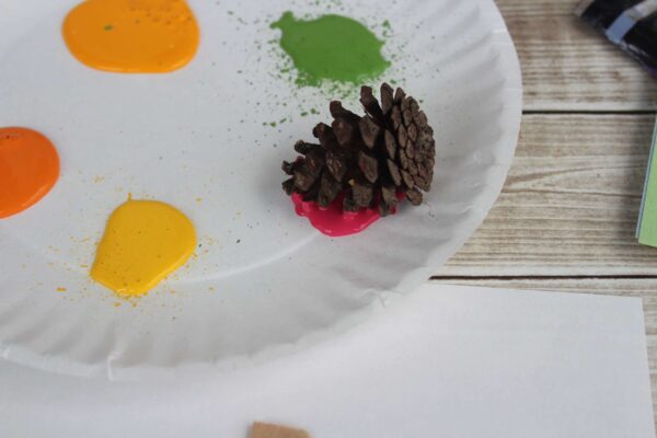 Fall Pinecone Painting For Toddlers