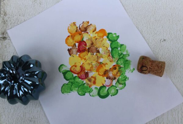 Cork Stamping Indian Corn For Toddlers