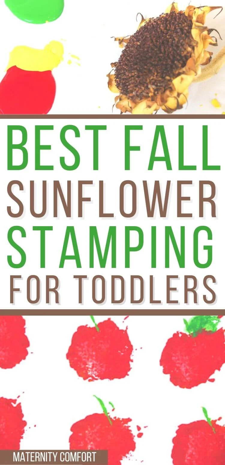 Fall sunflower stamping for toddlers