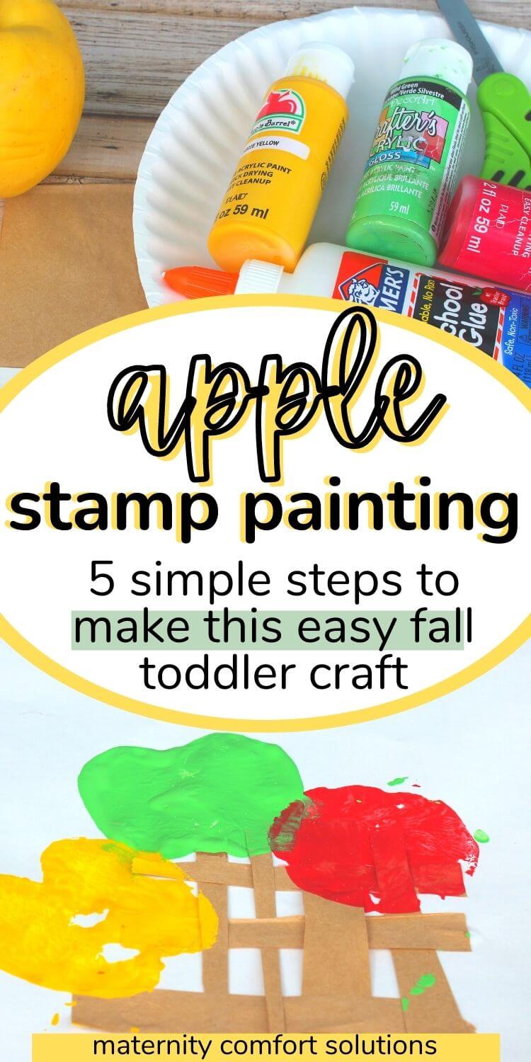 apple stamp painting for toddlers