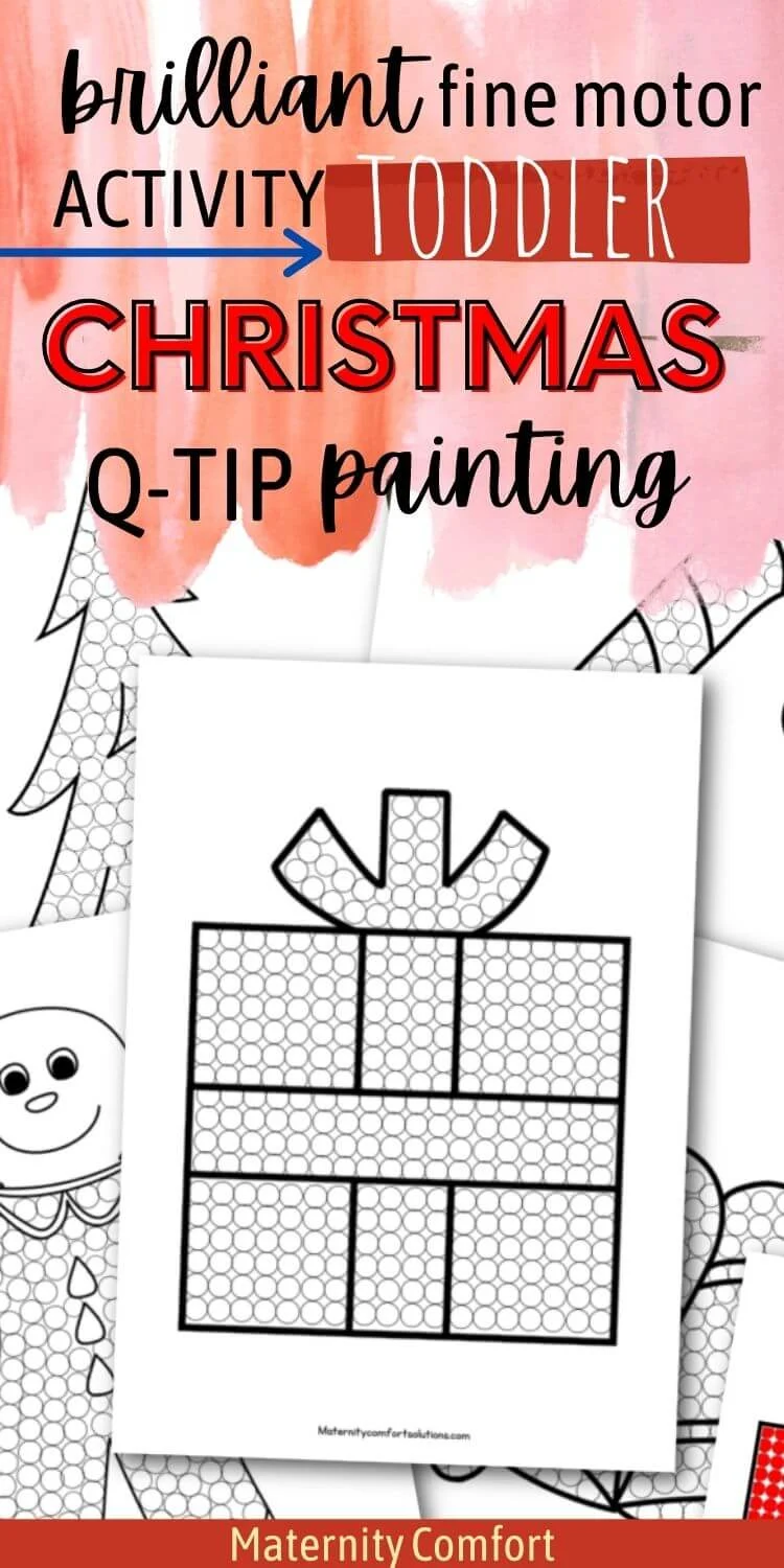 Christmas q-tip painting for toddlers