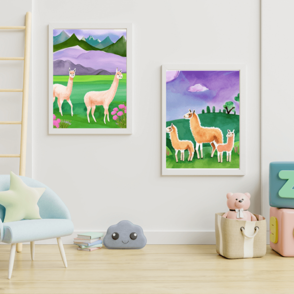 llama nursery wall art