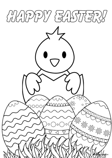 Easter coloring page for toddlers