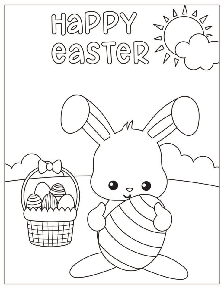 27 Cute Easter Coloring Pages For Toddlers [Free Printable]