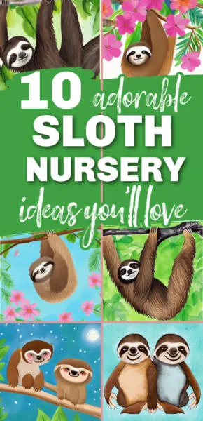 Baby SLOTH Wall Decal Watercolor Fabric Stickers Sloth 