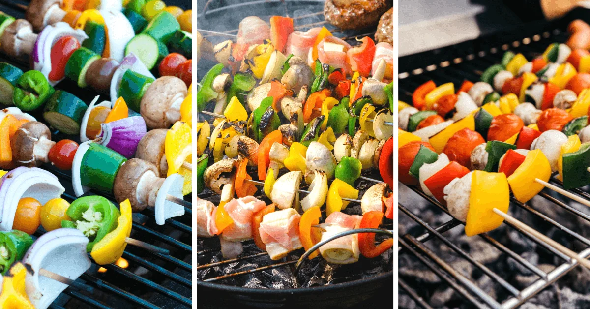 summer baby shower foods grilled vegetable skewers