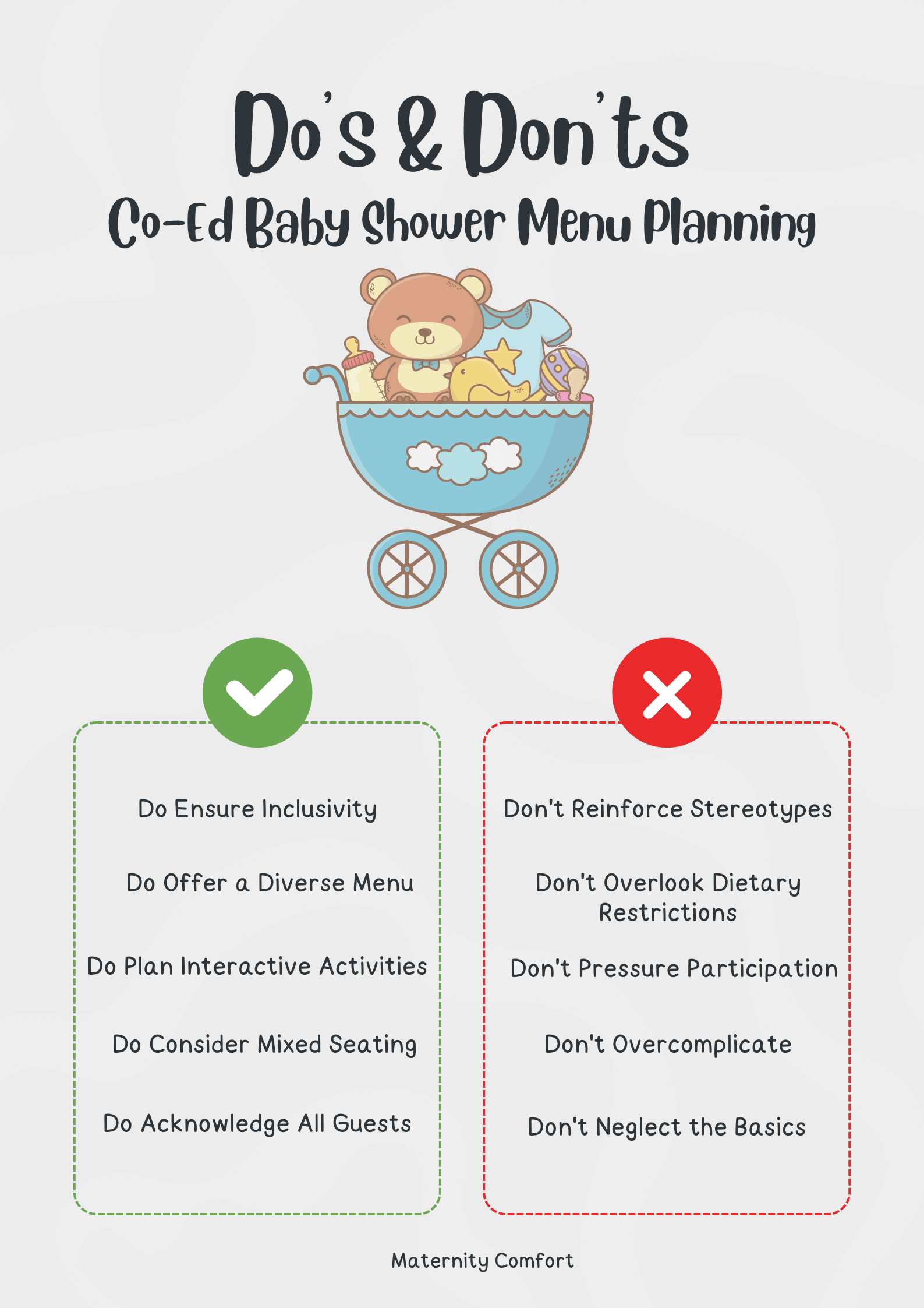 dos and don'ts for co ed baby shower menu planning
