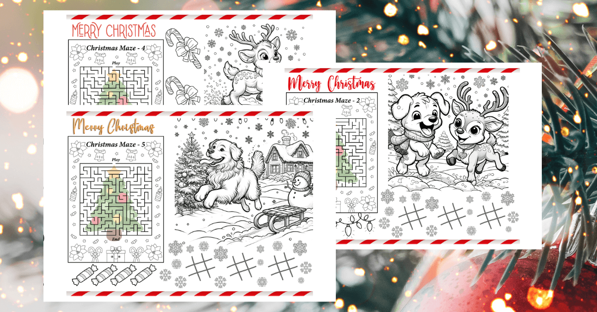 christmas activity placemats