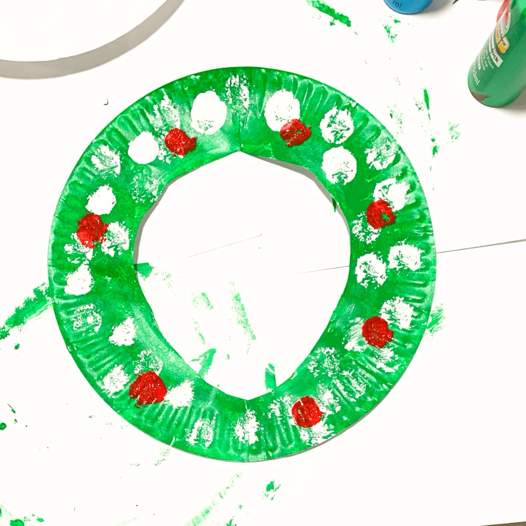 Easy Christmas Paper Plate Wreath Craft For Kids
