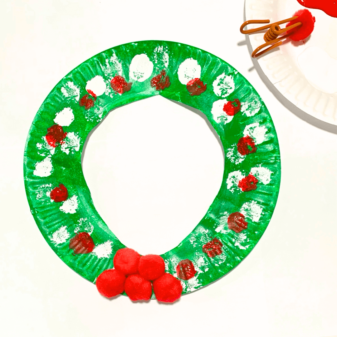 Easy Christmas Paper Plate Wreath Craft For Kids