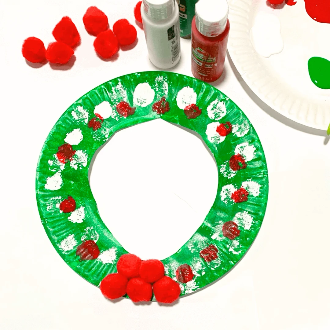 Easy Paper Plate Christmas Wreath Craft For Kids