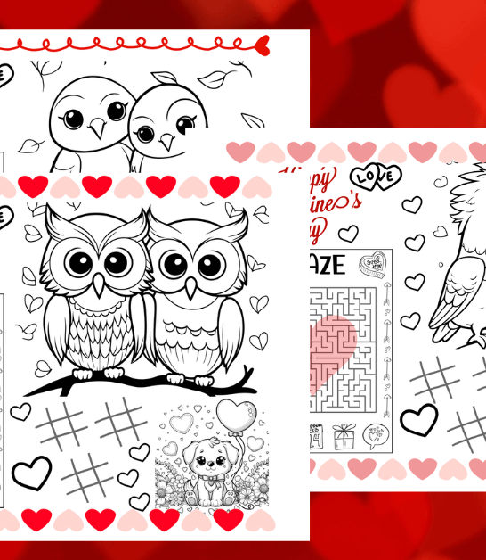 Valentine's Day Activity Placemats For Kids [Free Printables]