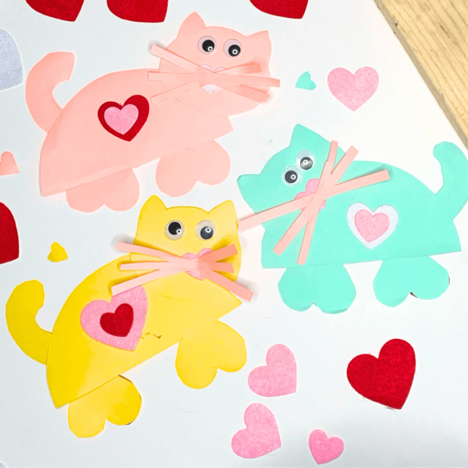 Easy Valentine Cat Craft For Kids