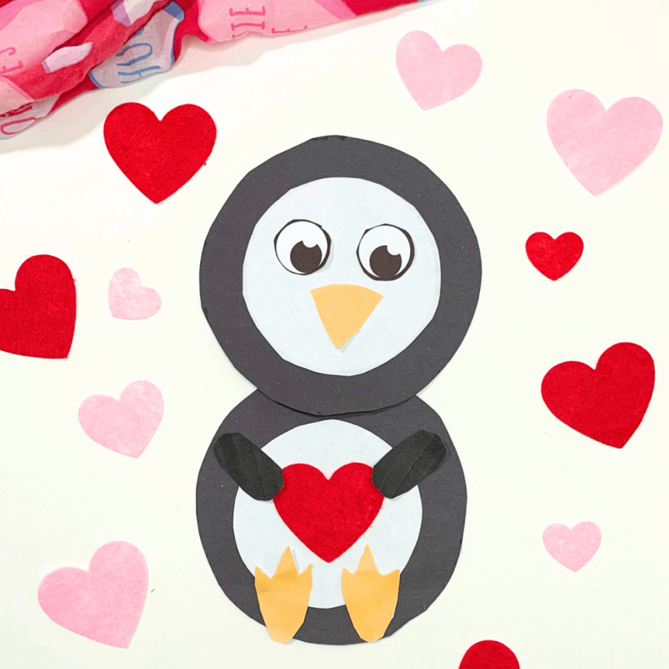 Adorable Valentine's Day Penguin Craft For Kids » Maternity Comfort Solutions