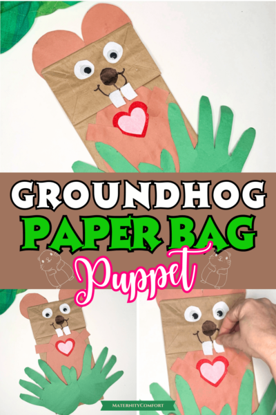 groundhog paper bag puppet