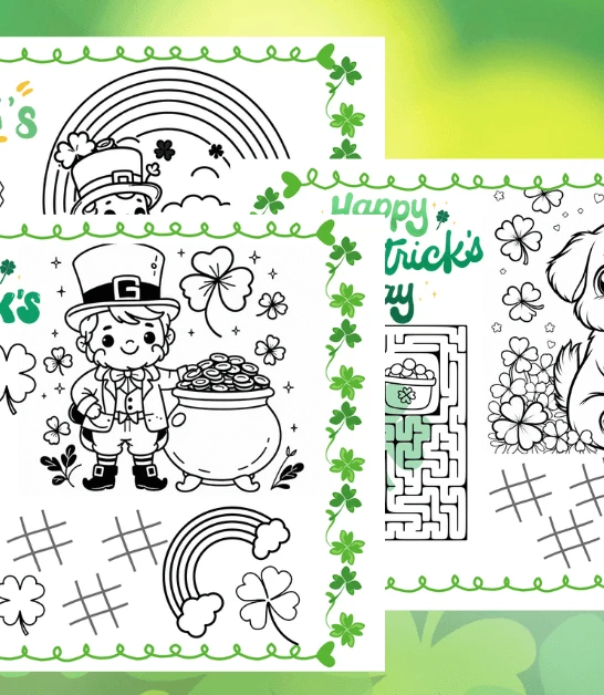 St patrick's day activity placemats