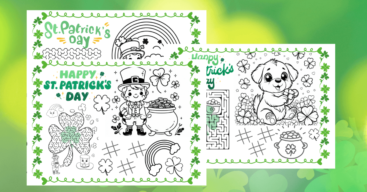 St patrick's day activity placemats