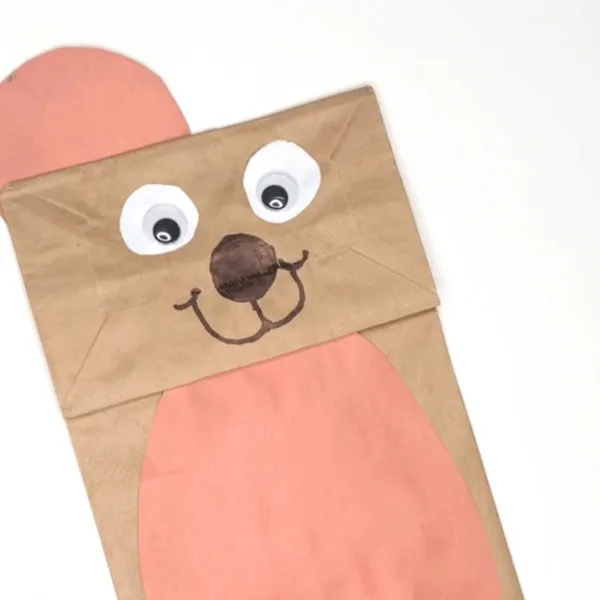 groundhog paper bag puppet