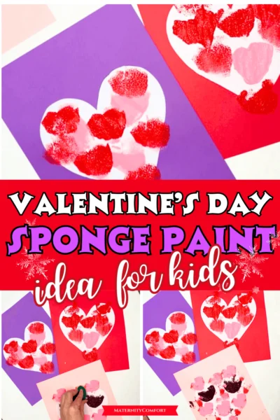Valentine's Day Heart Sponge Painting