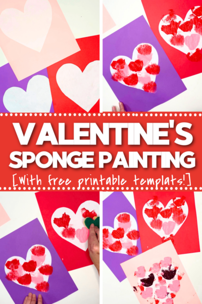 Valentines day sponge painting