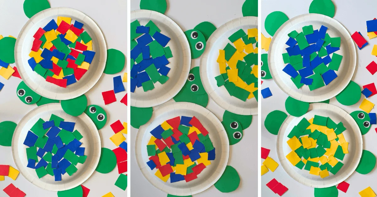 easy torn paper turtle craft